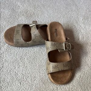 Michael Kors Tan Slide Sandals